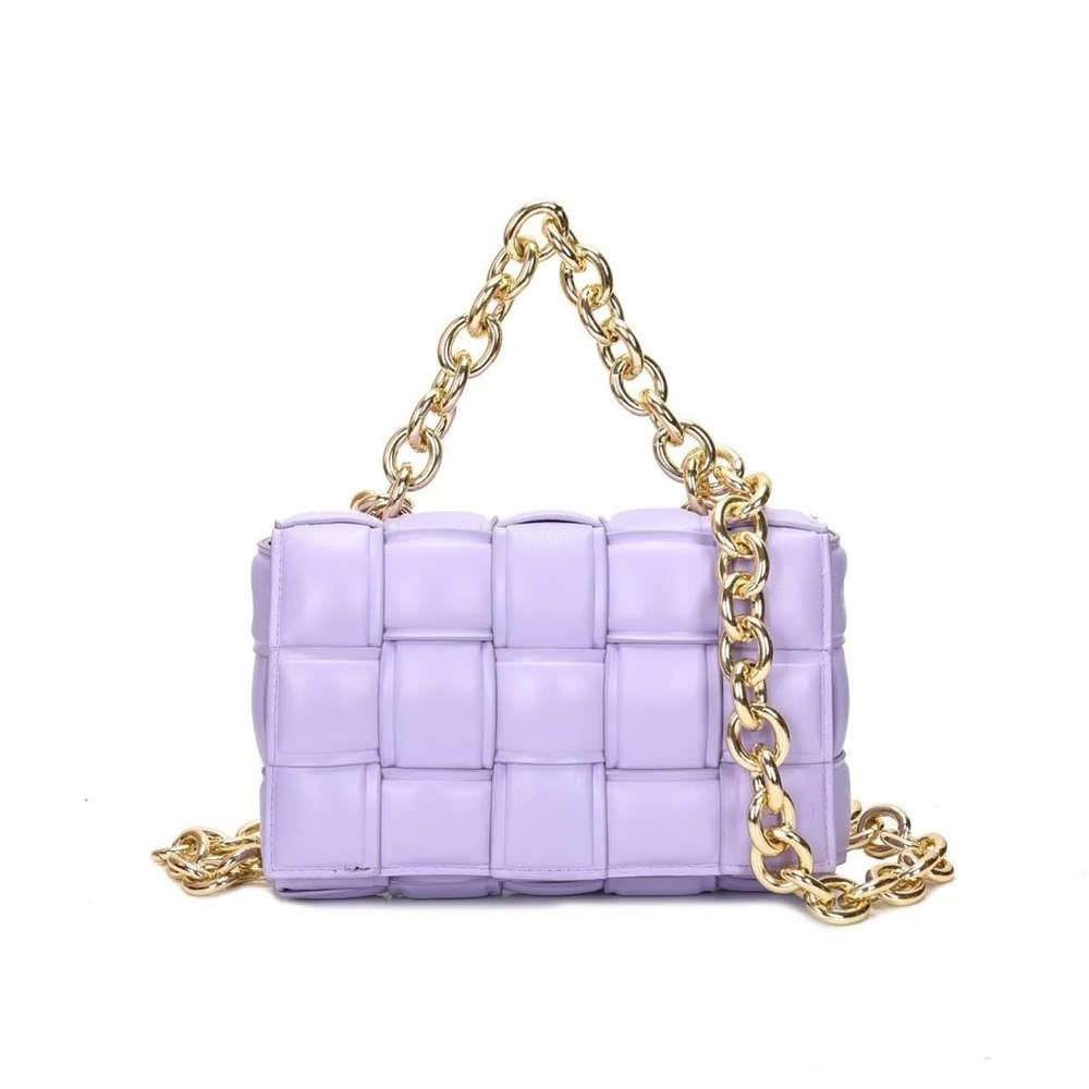 Padded up Chain Handbag (Purple)